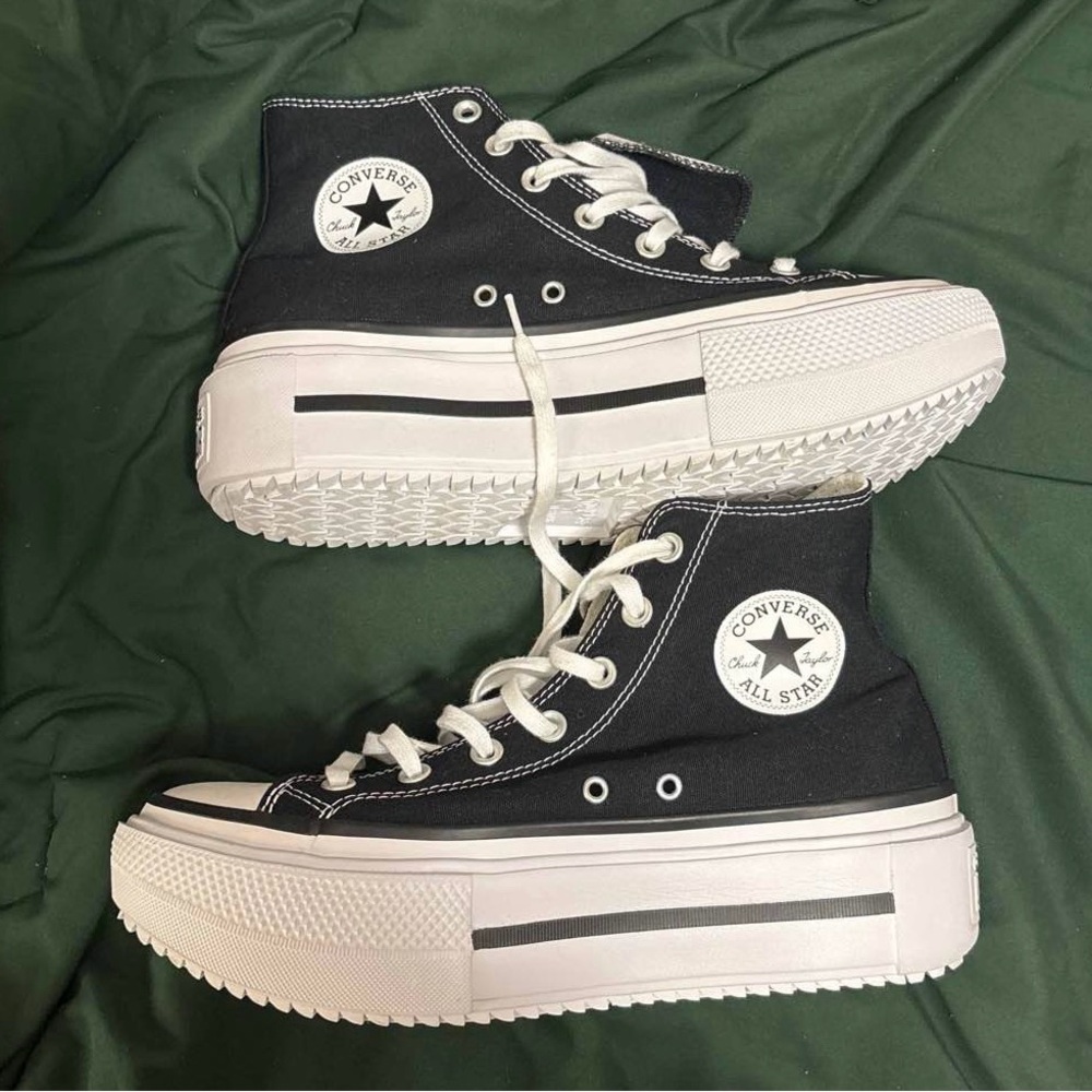 Converse Black and White Platform Sneakers